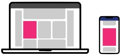 Rectangle placement on desktop and mobile